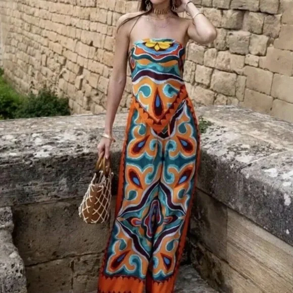 ZARA BANDANA TOP ORANGE - Picture 1 of 7